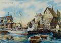 Hunter Barker American b 1918 Dockside Old Gloucester