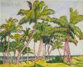 Jane Peterson American 18761965 Coastal View with Palm Trees