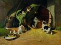Sidney Lawrence Brackett American 18521910 Kittens in the Barnyard