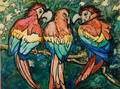 Jane Peterson American 18761965 Three Parrots