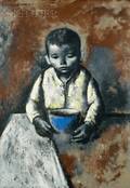 Xavier Bueno Italian 19151979 Young Boy with a Bowl