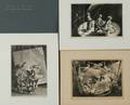 Georges Schreiber American 19041977 Lot of Three Circus Images Three Clowns Without a Net