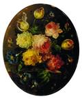 Continental School 19th Century Lot of Two Floral Still Lifes