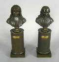Pair of bronze busts of Montesquieu and DAguesseau