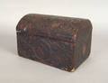Continental embossed leather dome lid box 18th c