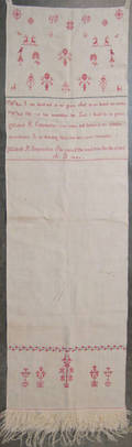Pennsylvania embroidered show towel dated 1840