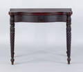 Massachusetts Federal mahogany serpentine card table ca 1815