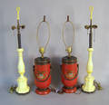 Pair of reproduction fire bucket lamps