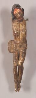 Gesso and Polychrome Santos Crucifix Figure of Christ