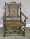 Kittinger Caned Carved Maple Armchair