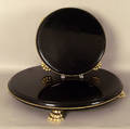 Two ebonized trays with gilt metal mounts