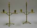 Pair of Brass Adjustable Double Candleholders