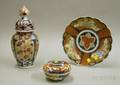 Imari Porcelain Plate Covered Box and Urn with Cover