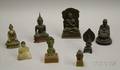 Eight Assorted Wood and Metal Buddha Figures