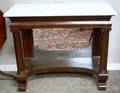 Empire White Marbletop Mahogany Veneer Mirrored Pier Table