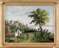Oil on canvas view of Mt Vernon 19th c