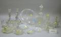 Large Lot of Assorted Colorless Pressed and Cut Glass Tableware and Items