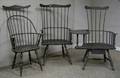 Three Reproduction Blackpainted Windsor Chairs