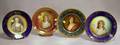 Four Viennastyle Porcelain Transfer Decorated Portrait Plates