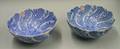 Pair of Japanese Blue and White Scallopedrim Porcelain Bowls