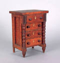 Pennsylvania Sheraton miniature maple chest of drawers ca 1840