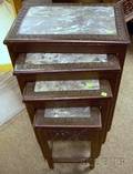 Chinese Carved Hardwood Set of Four Nesting Stands