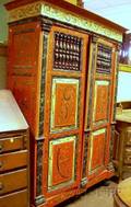 Hinderloopen Polychrome Decorated Wooden TwoDoor Cupboard