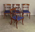 Set of 4 mahogany saber leg dining chairs