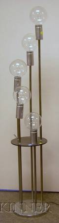 Modern Chrome Plated and Plexiglas FiveLight Floor Lamp