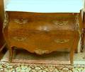 Louis XV Style Marbletop Ormolumounted Parquetry Burl Veneer Bombe Commode