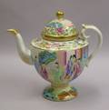 Chinese Export Rose Mandarin Porcelain Teapot