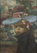 Jean Calogero Italian b 1922 Girl in Her Sunday Hat Montmartre