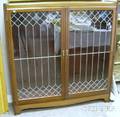 Mahogany Leaded Glass TwoDoor Bookcase