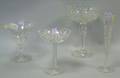 Two Colorless Cut Glass Compotes and Two Vases