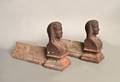 Pair of cast iron caryatid andirons