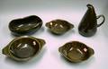 Russel Wright Brown Glazed Pitcher and Four Serving Bowls