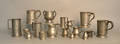 Large group of pewter measures
