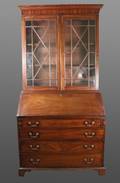 19th Century Georgian Mahogany Secretaire Bookcase