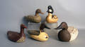 Five carved and painted duck decoys