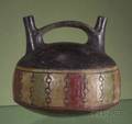 PreColumbian Polychrome Pottery Stirrup Spout Vessel