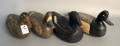 Four carved and painted duck decoys