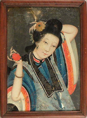 Chinese reverse painted portrait