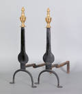 Pair of Federal knife blade andirons ca 1790