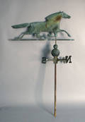 Swell bodied copper running horse weathervane