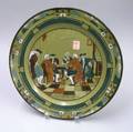 1908 Buffalo Pottery Deldare Ware An Evening at Ye Lion Inn Charger