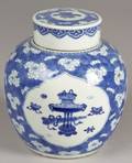 Blue and White Covered Jar