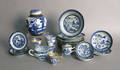 Group of blue and white export porcelain