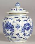 Blue and White Covered Jar