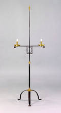 American wrought iron and brass candlestand late 18th c
