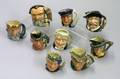 Nine Miniature Royal Doulton Character Jugs
